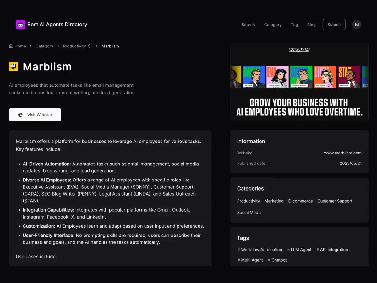 Best AI Agents Directory screenshot 2