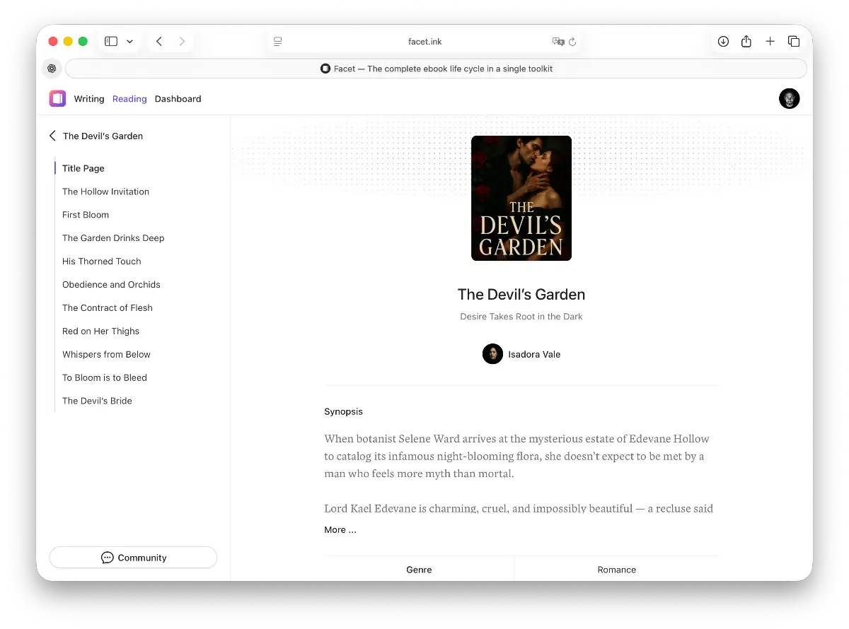 Facet screenshot 2