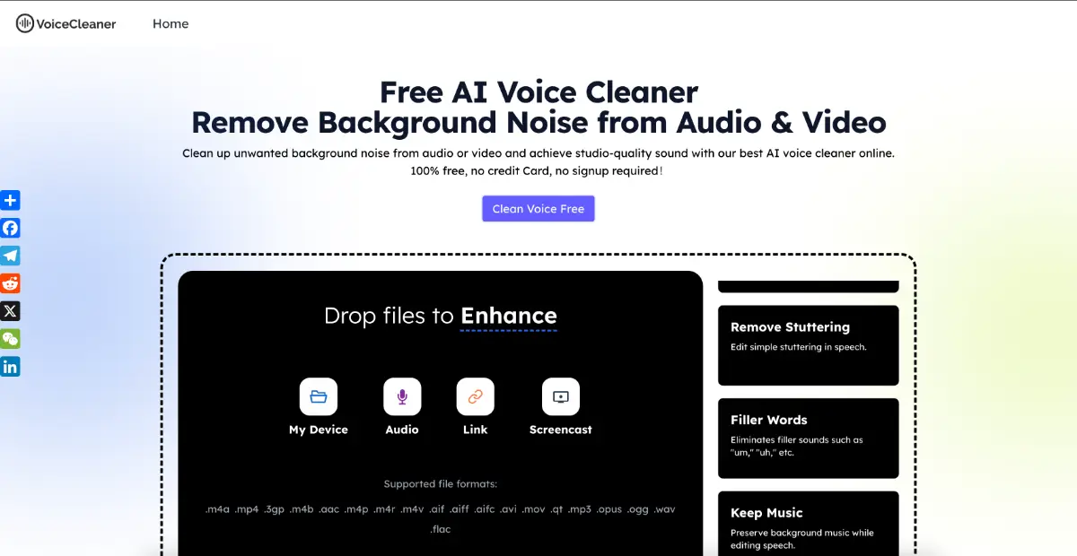 Free AI Voice Cleaner Online screenshot 1
