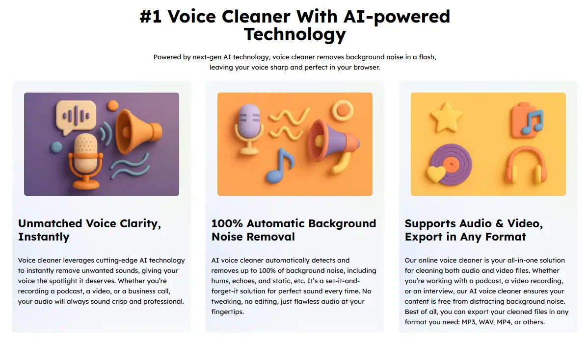 Free AI Voice Cleaner Online screenshot 3