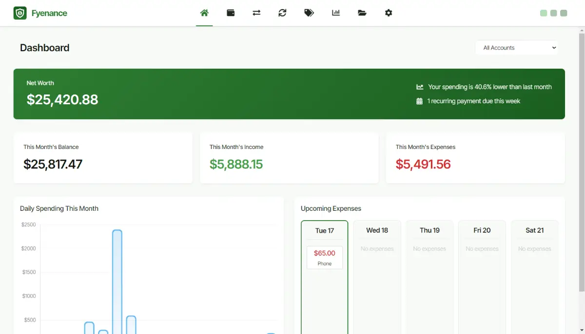 Fyenance screenshot 2