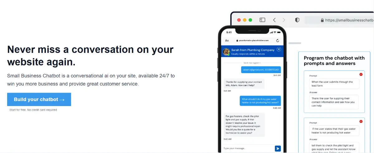 Small Business Chatbot screenshot 1