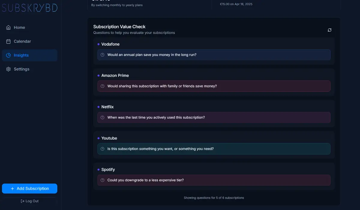 SUBSKRYBD screenshot 2