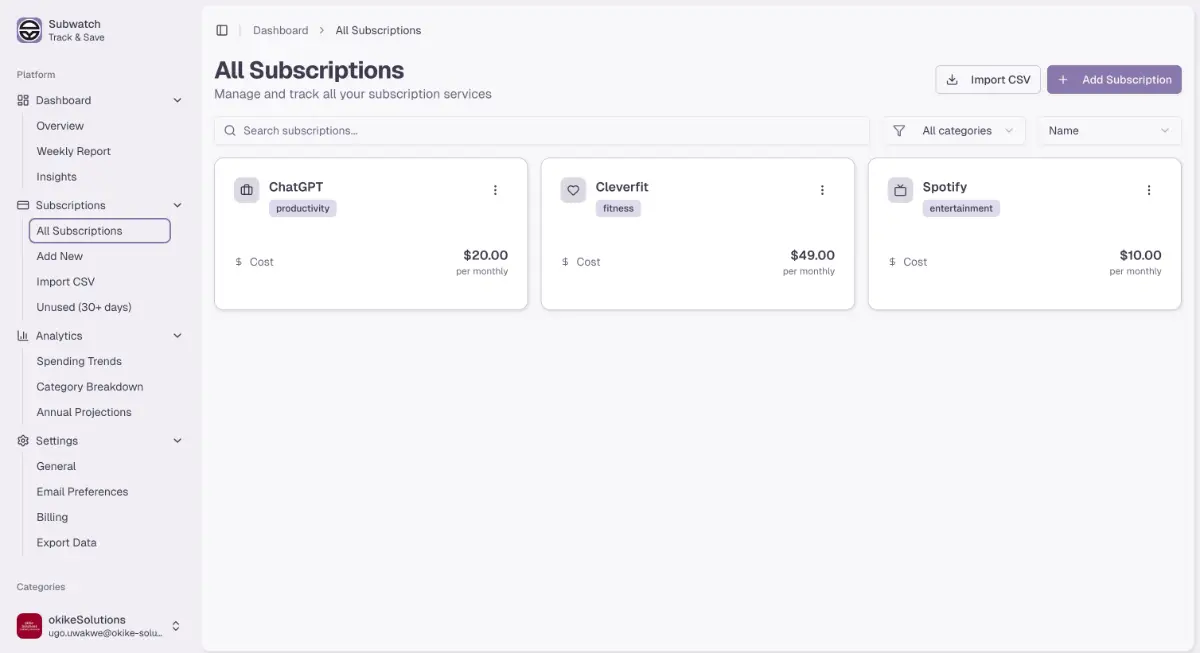 Subwatch Subscription Tracker screenshot 3