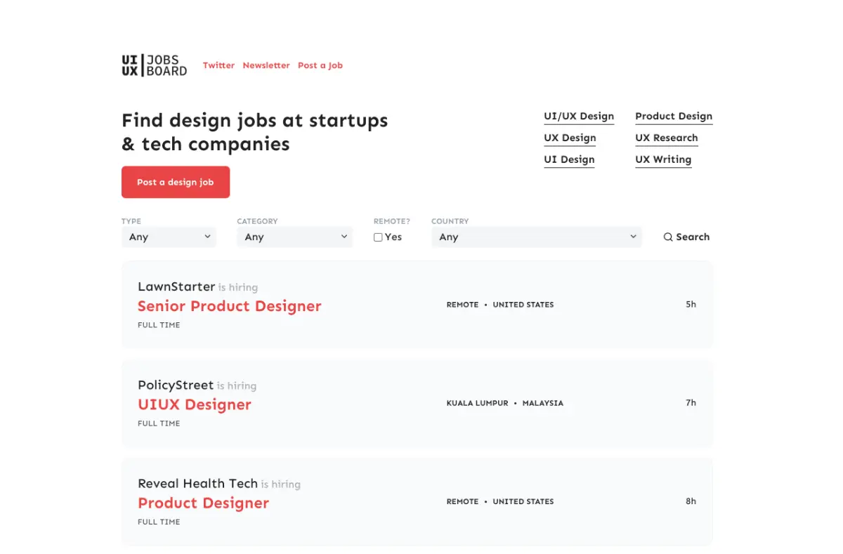 UIUXjobsboard screenshot 1