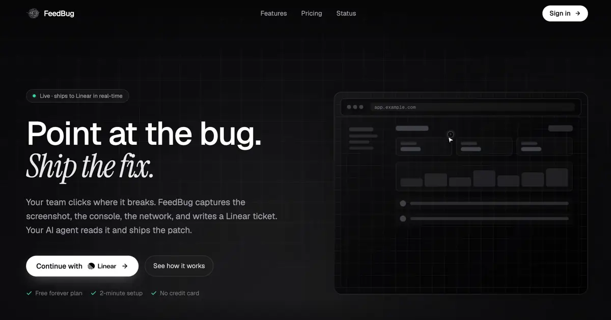 Feedbug screenshot 2