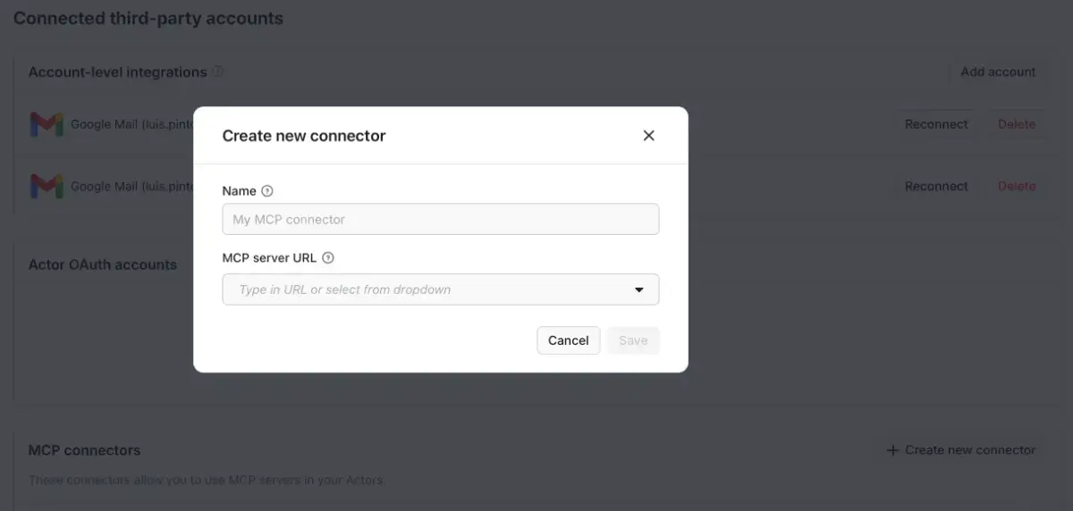 Apify MCP connector screenshot 3