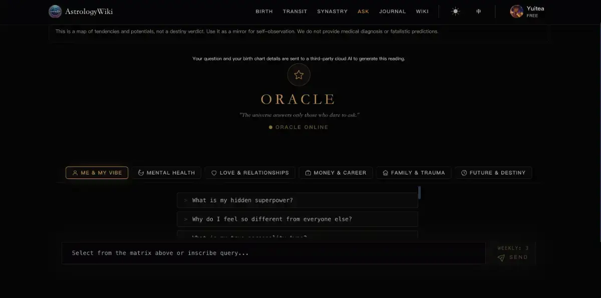 AstrologyWiki screenshot 2