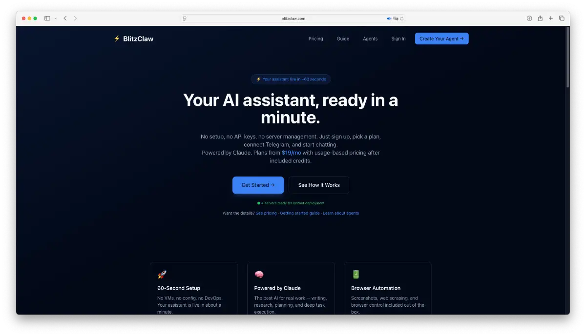 BlitzClaw screenshot 2