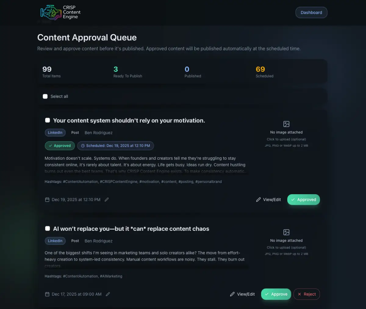 CRISP Content Engine screenshot 1