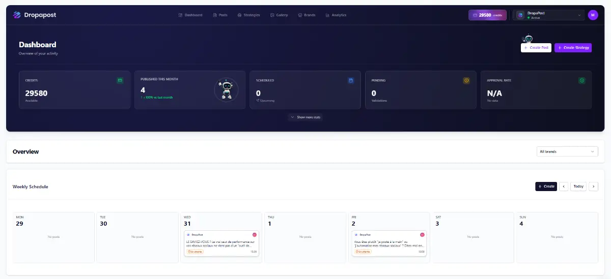Dropapost - AI Social Media Manager screenshot 2