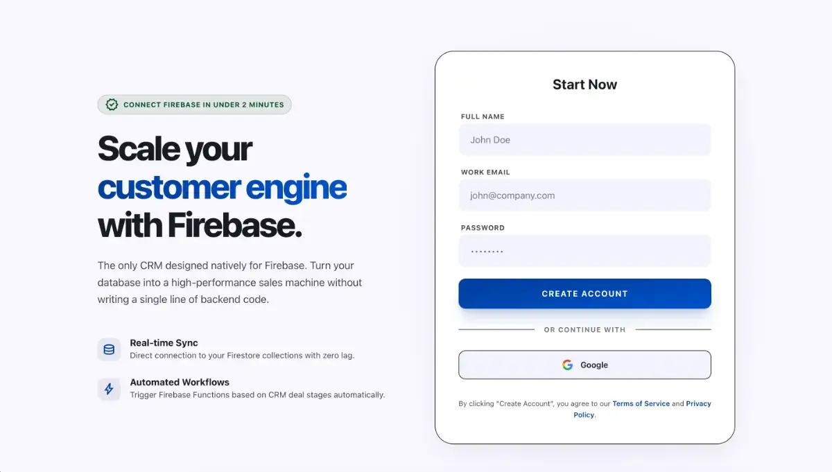 FirebaseCRM screenshot 1