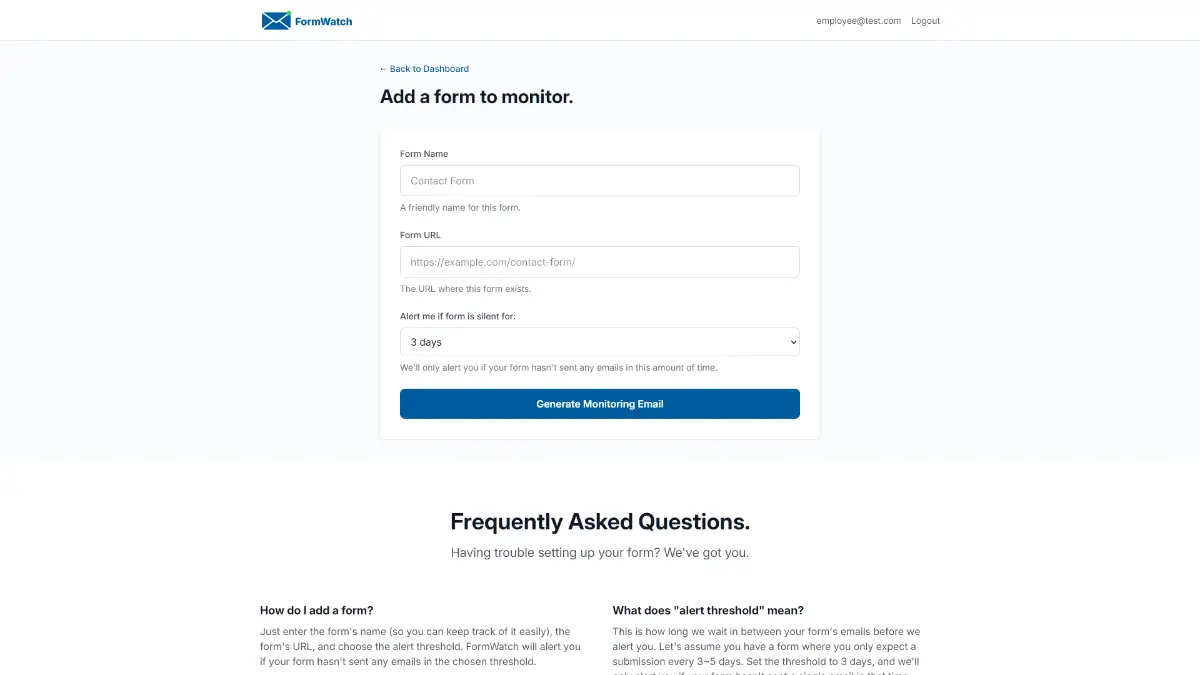 FormWatch screenshot 2