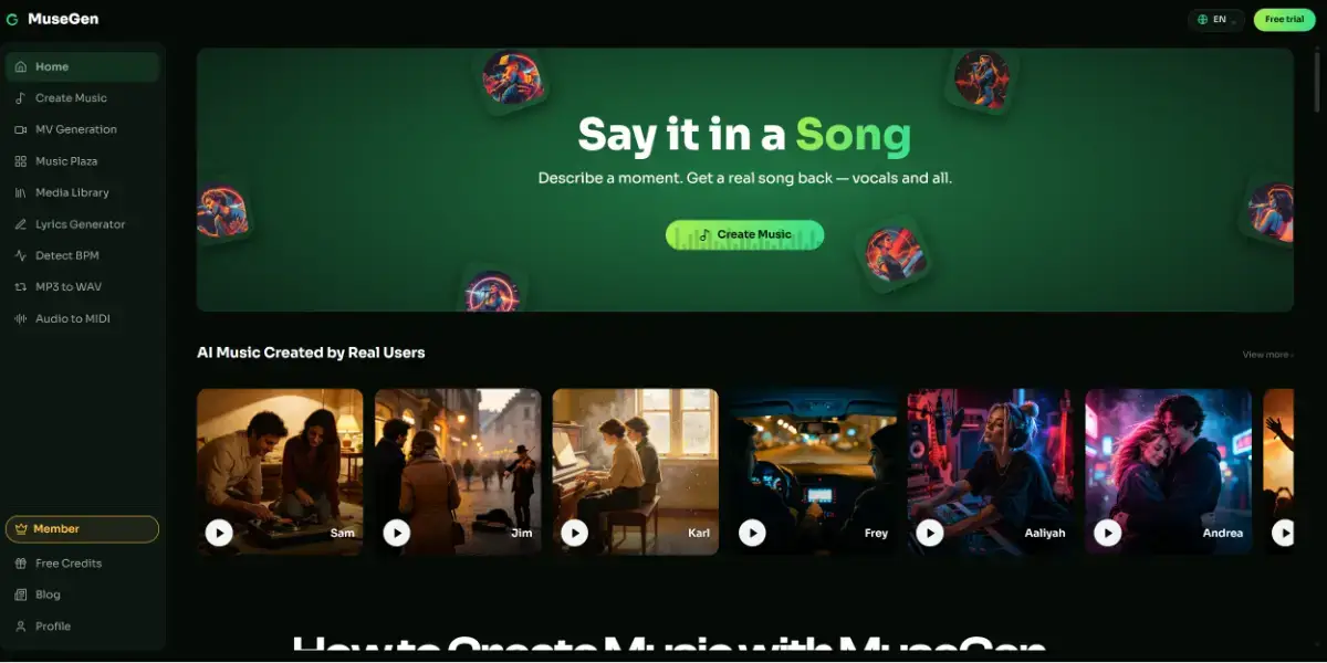 MuseGen screenshot 2