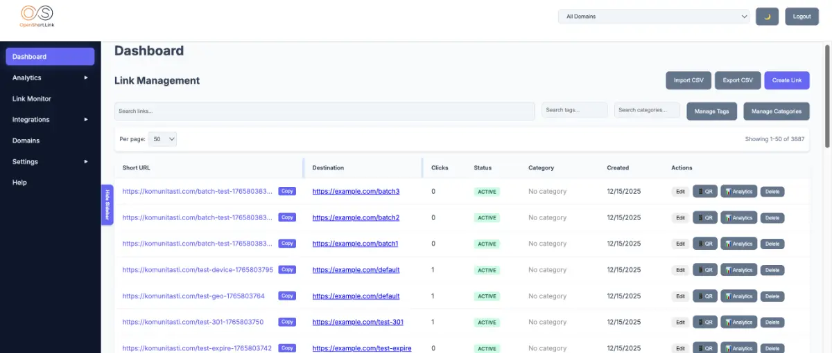 OpenShort.link screenshot 1