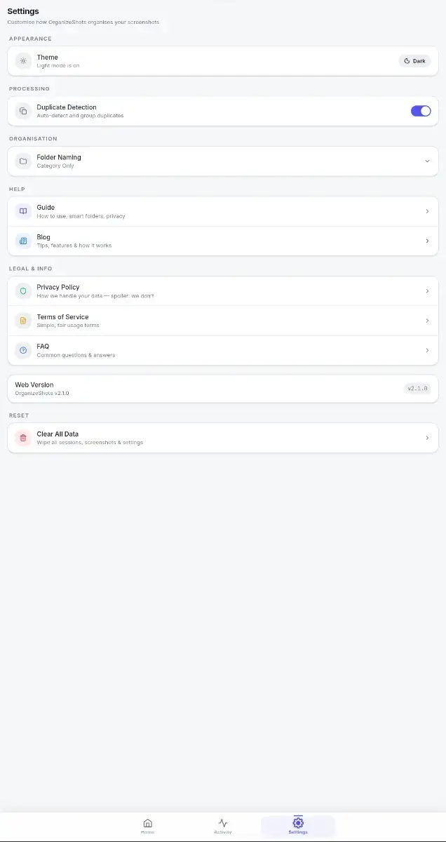 OrganizeShots screenshot 3
