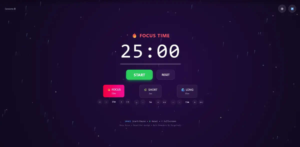 Rain Pomodoro screenshot 1