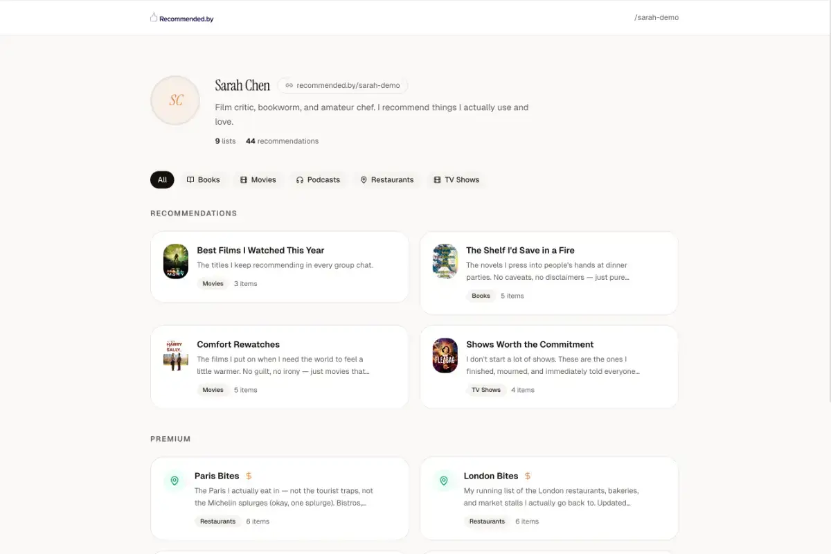 recommendedby screenshot 1