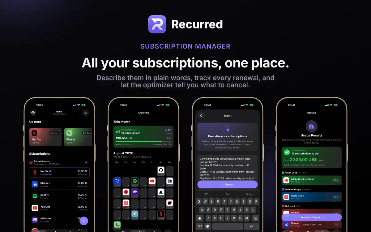 Recurred Subscription Manager screenshot 3