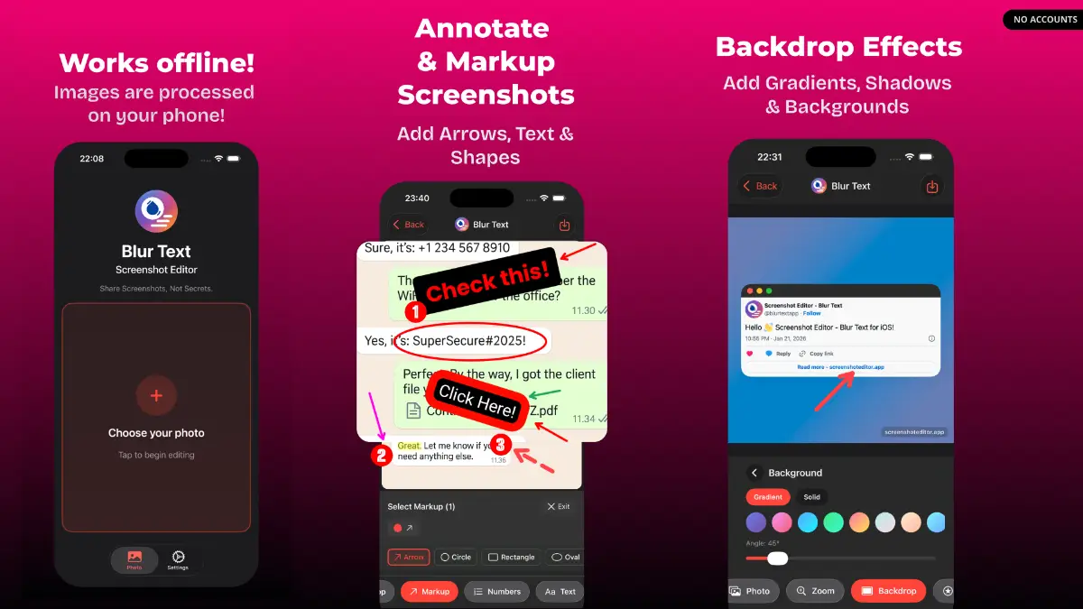 Screenshot Editor - Blur Text screenshot 3