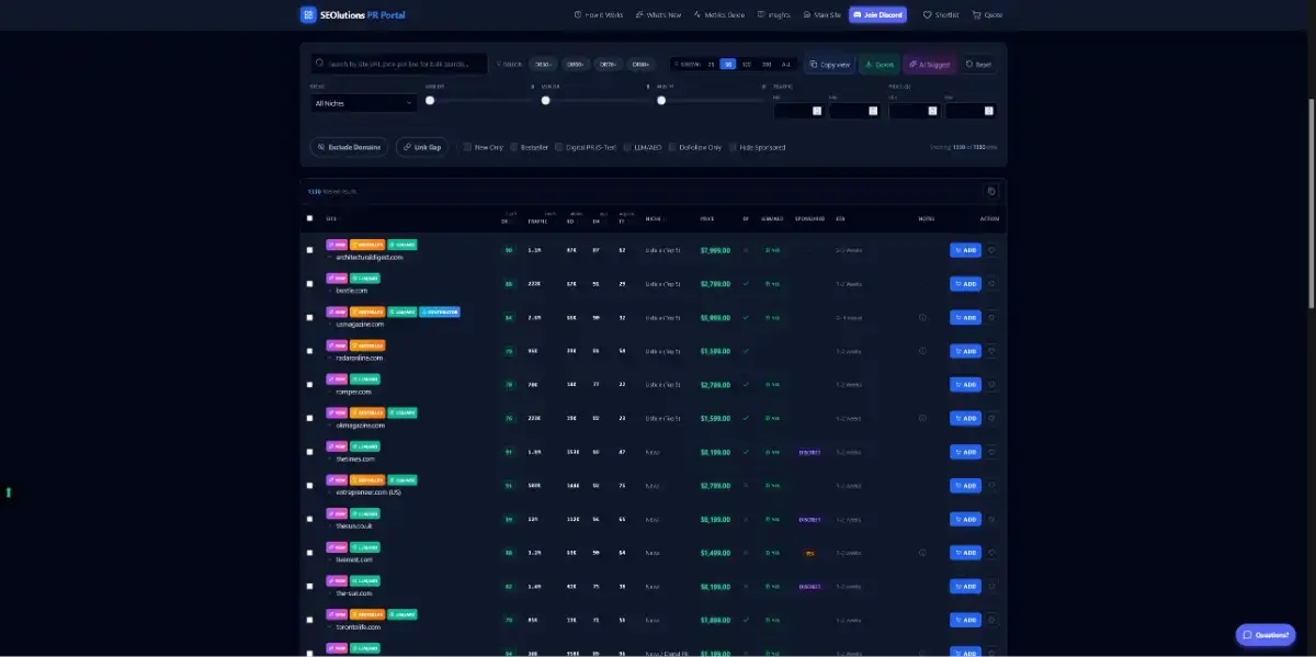 SEOlutions PR Guest Post Portal screenshot 1