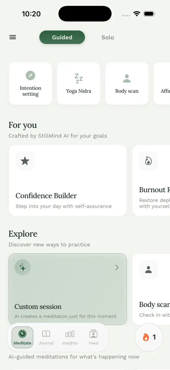 StillMind Meditation Journal screenshot 1