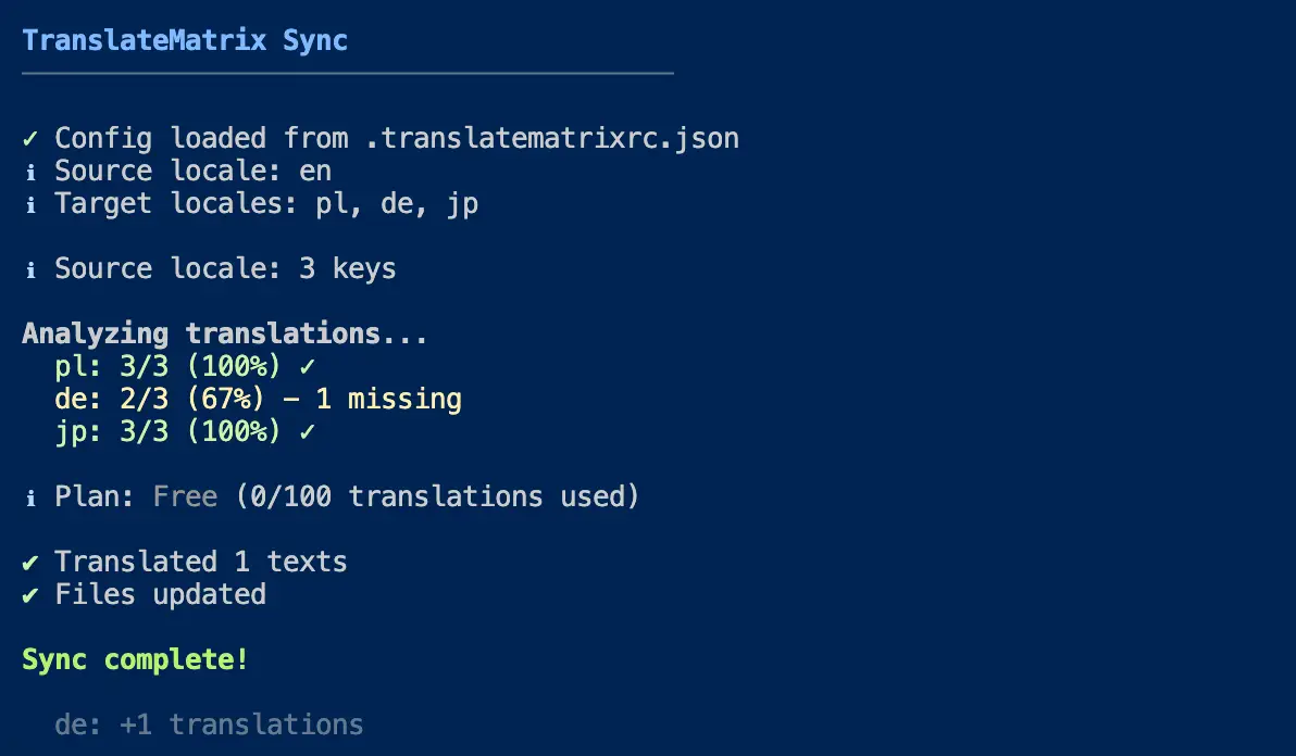 TranslateMatrix screenshot 3